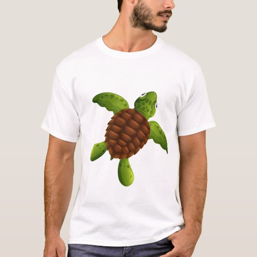 Kutgroene zeeen schildpad t-shirt (Voorkant)