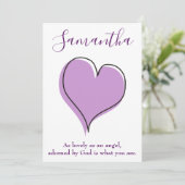 Kuthart van de liefde paars en wit citaat kaart (Staand voorkant)