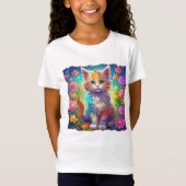 Kutie Kat Whimsical Kitten Tshirt (Voorkant)