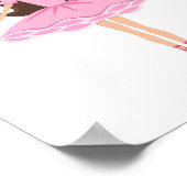 Kutje ballerina cartoon meisje in roze tutu poster (Hoek)