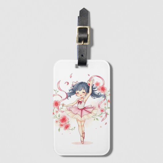 Kutje ballerina meisje bagagelabel (Voorkant (verticaal))