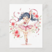 Kutje ballerina meisje briefkaart (Voorkant)