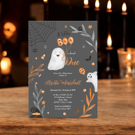 Kutje Boo Halloween oranje baby shower Kaart