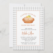 Kutje grijs geruit herfst babyshower kaart (Voorkant)