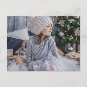 Kutje klein meisje en kerstboom .jp briefkaart