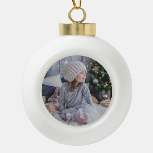 Kutje klein meisje en kerstboom .jp keramische bal ornament (Voorkant)