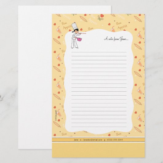 Kutjes voor kleine keukens briefpapier (Voorkant / Achterkant)