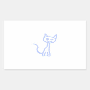 Kutkat. Blauw. Rechthoekige Sticker