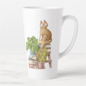 Kutkat en boekenstapels latte mok (Rechts)