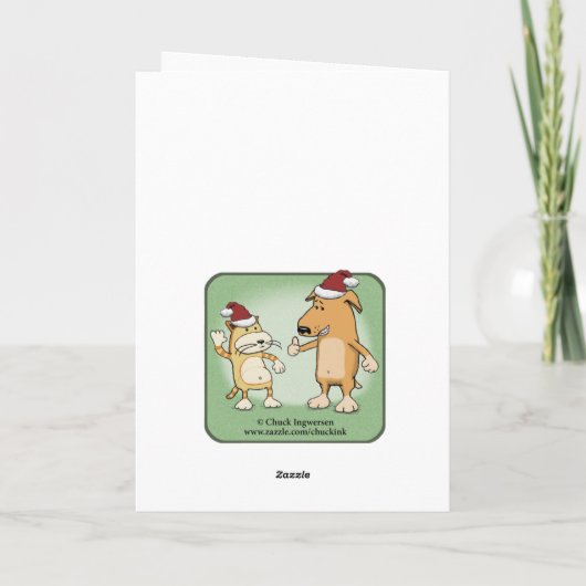 Kutkat en kerstcadeautjes voor honden feestdagen kaart (Achterkant)