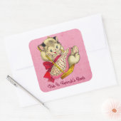 Kutkat en keukenplaat vierkante sticker (Envelop)