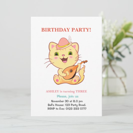 Kutkat en meerkleurige luchtballonnen van afgelope kaart (Staand voorkant)