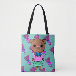 Kutkat in hartklep met paaskleuren tote bag