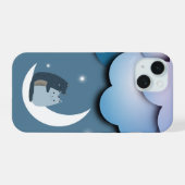 Kutkat op de maan iPhone 15 case (Achterkant horizontaal)