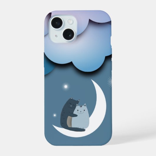 Kutkat op de maan iPhone 15 case (Achterkant)