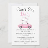 Kutkat  roze auto Zeg geen Baby Kaart (Voorkant)