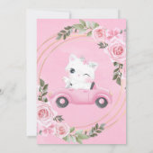 Kutkat  roze auto Zeg geen Baby Kaart (Achterkant)