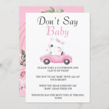 Kutkat  roze auto Zeg geen Baby Kaart