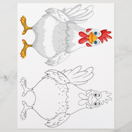 Kutkieke hen kleurenpagina (Voorkant)