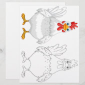 Kutkieke hen kleurenpagina (Voorkant / Achterkant)