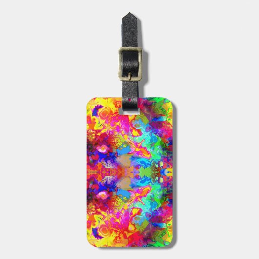 Kutkleurig abstract fantoomkussen bagagelabel (Voorkant verticaal)
