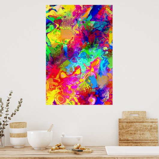 Kutkleurig abstract fantoomkussen poster (Keuken)