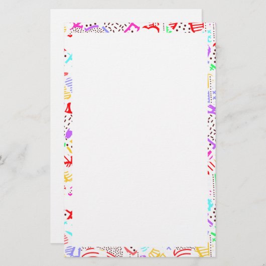 Kutkleurig abstract hart briefpapier (Voorkant / Achterkant)