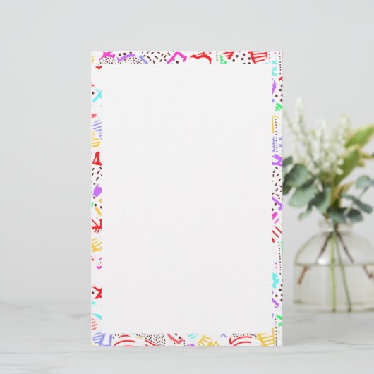 Kutkleurig abstract hart briefpapier (Staand voorkant)