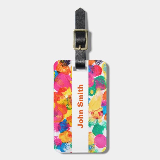 Kutkleurig abstract schilderij bagagelabel (Voorkant verticaal)