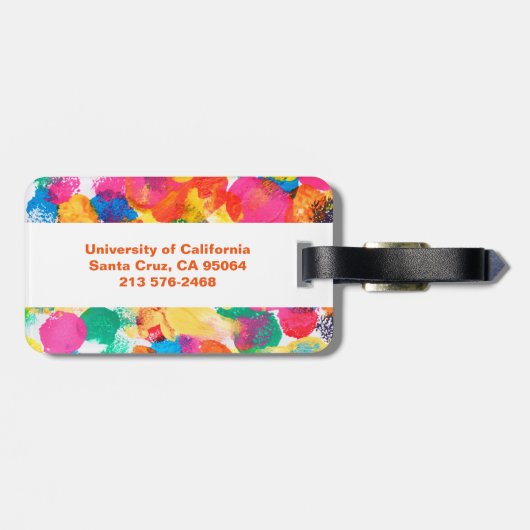 Kutkleurig abstract schilderij bagagelabel (Achterkant horizontaal)
