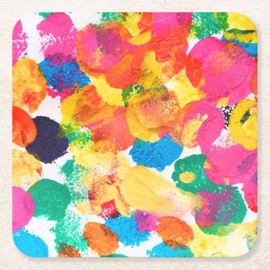 Kutkleurig abstract schilderij kartonnen onderzetters (Voorkant)