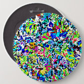 Kutkleurig abstract schilderij ronde button 6,0 cm (Voorkant /achterkant)