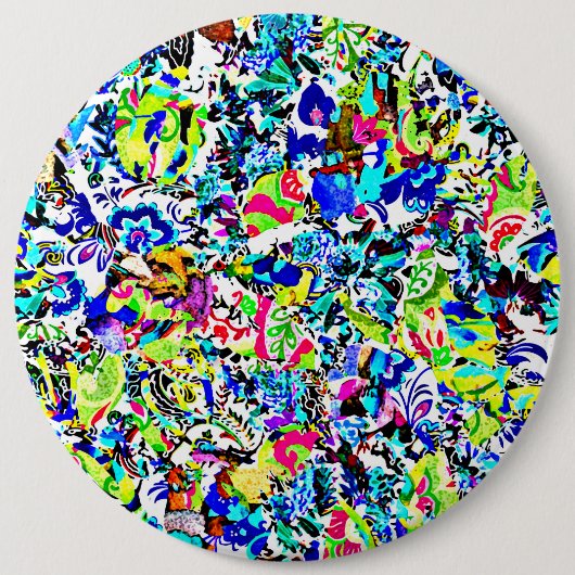 Kutkleurig abstract schilderij ronde button 6,0 cm (Voorkant)
