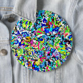 Kutkleurig abstract schilderij ronde button 6,0 cm (In situ)