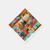 Kutkleurig abstract schilderij servetten (Hoek)