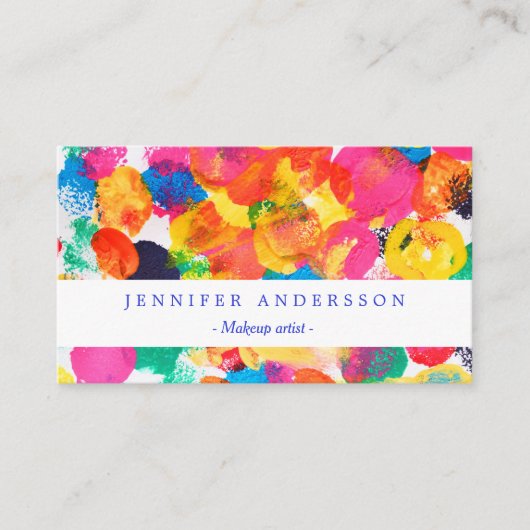 Kutkleurig abstract schilderij visitekaartje (Voorkant)