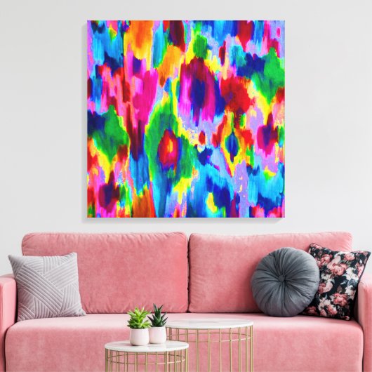 Kutkleurig abstract schilderontwerp canvas afdruk (Insitu (Woonkamer))