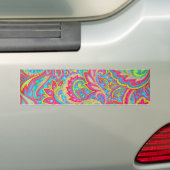 Kutkleurig bloemontwerp bumpersticker (Op auto)