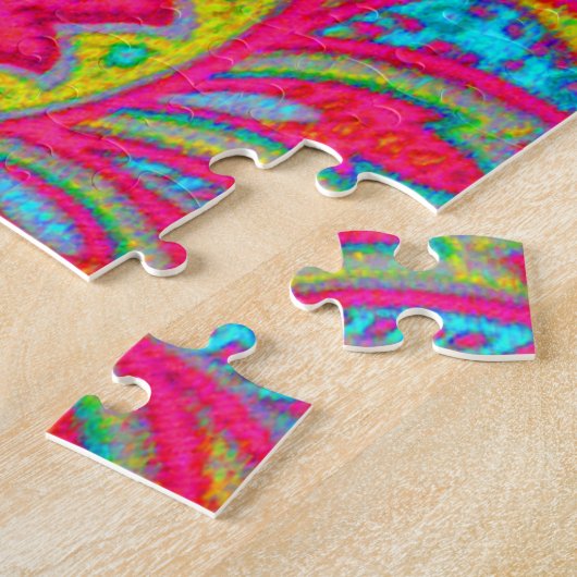 Kutkleurig  bloemontwerp legpuzzel (Zijkant)