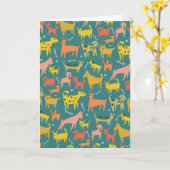 Kutkleurig DOG-patroon BIRTHDAY CUSTOM Kaart (Gele Bloem)