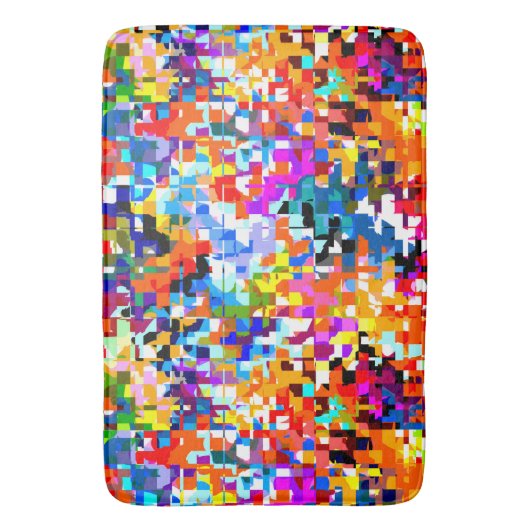 Kutkleurig notitieboek van abstracte vierkantjes badmat (Voorkant Verticaal)