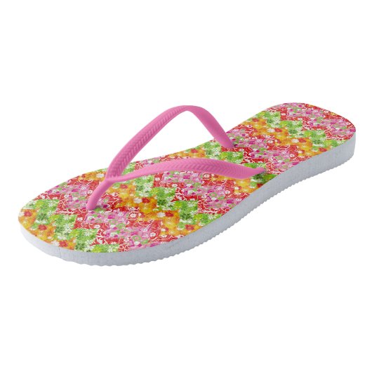 Kutkleurig zigzagpatroon zomer Hoesje-Mate iPho Teenslippers (Schuin)