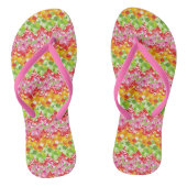 Kutkleurig zigzagpatroon zomer Hoesje-Mate iPho Teenslippers (Voetbed)
