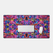 Kutkleurige abstracte florale patronen bureaumat (Keyboard & Muis)