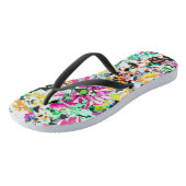 Kutkleurige abstracte floranje teenslippers (Schuin)