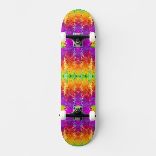 Kutkleurige abstracte spleetverf persoonlijk skateboard (Voorkant)