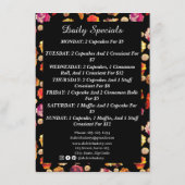 Kutkleurige bakkerij, kaas, kachel, banketbakkerij menu (Achterkant)