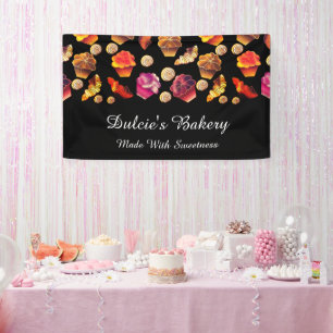 Kutkleurige bakkerij, kaas, kachel, banketbakkerij spandoek