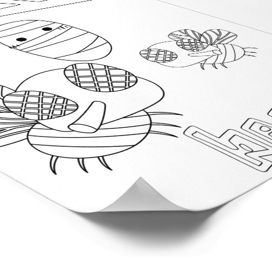 Kutkleurige bijen poster (Hoek)