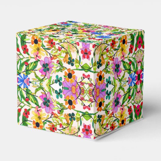 Kutkleurige bloemen bedankdoosjes (Achterkant)